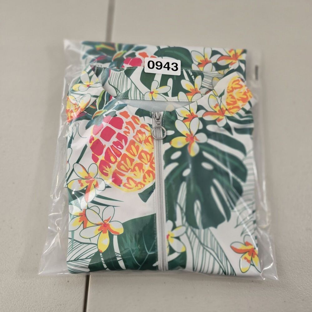 Tail L Womens golf shirt long sleeve tropical print Pinneapples colorful zip - Picture 13 of 13